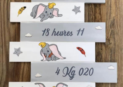 Panneau décalée naissance enfant bébé Dumbo Mam'Création